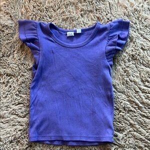 NWOT- GAP Kids Purple Ruffle Sleeve Kids Top